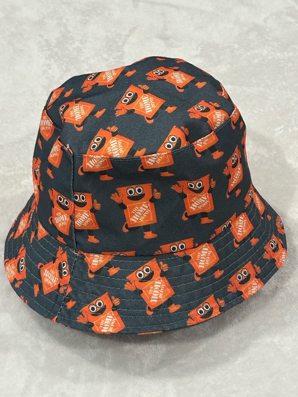 Home Depot bucket hat gray and orange one size adult collectible